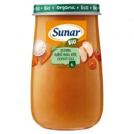 Sunar Bio zelenina, kuřecí maso, rýže, olivový olej 190 g