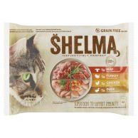 Shelma kapsa kočka 4druhy masa 4 x 85 g