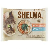 Shelma kapsa kočka losos&treska 4x85 g..